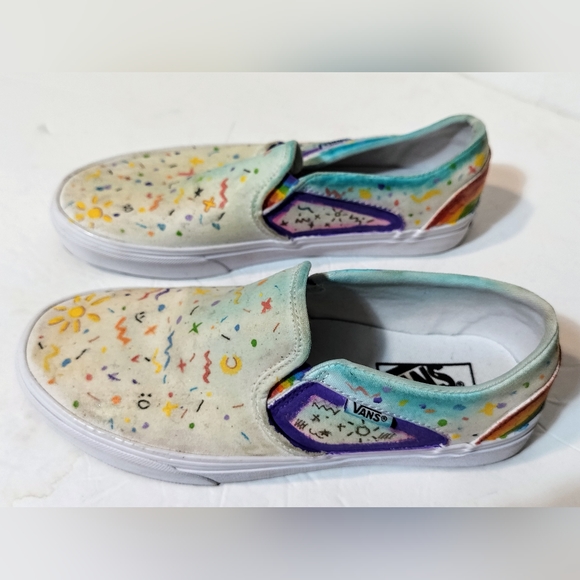 Vans 721356 Glow In The Dark, Custom Painted, Woman Size 8. - Picture 8 of 12